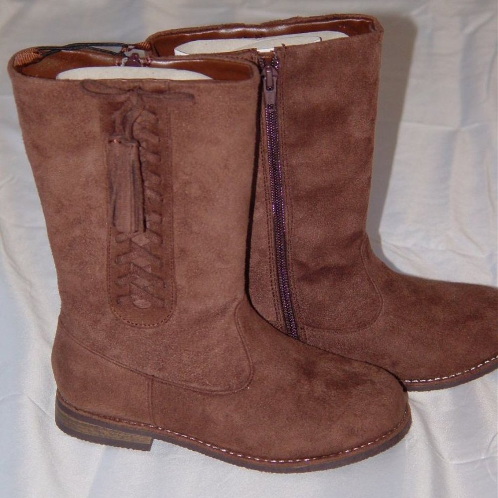 NWT Gymboree size 13 or 1 girls riding Boots brown faux suede Equestrian Club